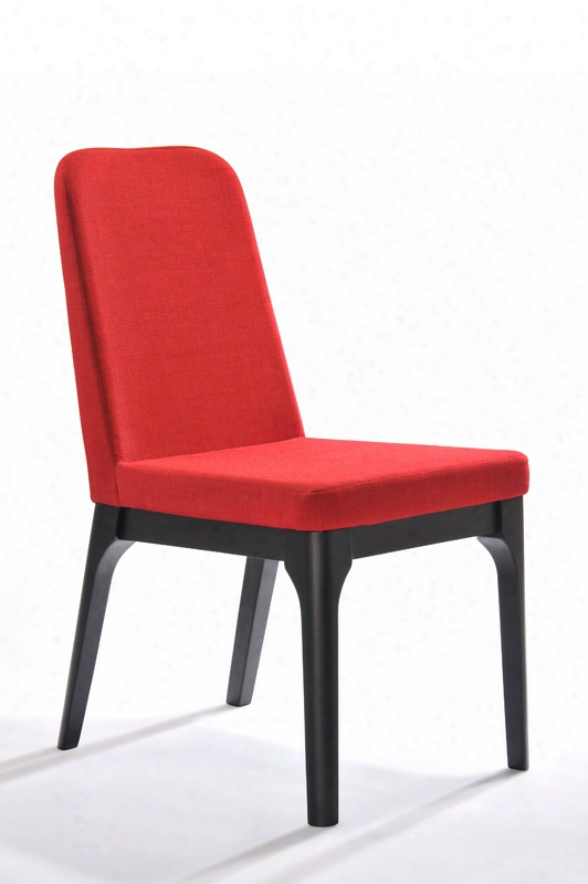 Modrest Ocmet Modern Red Fabric Dining Chair (set Of 2)