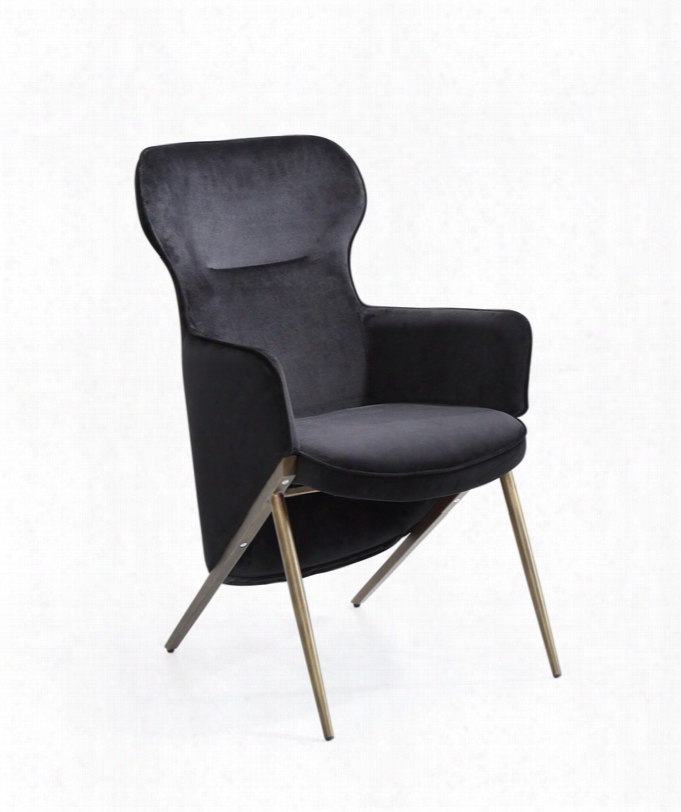 Mordest Coreen Modern Black Velvet Accent Chair