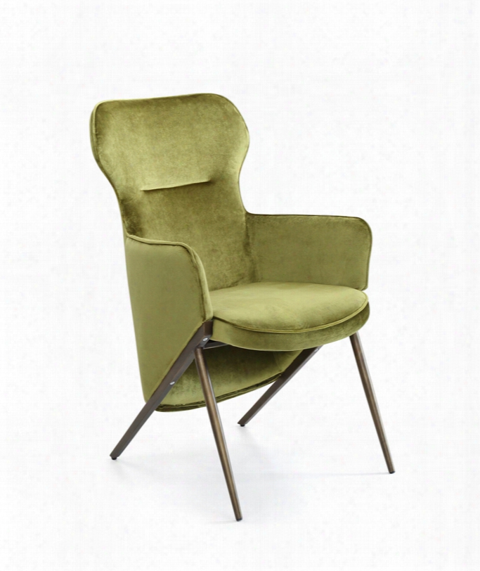 Modrest Coreen Modern Green Velvet Accent Chair