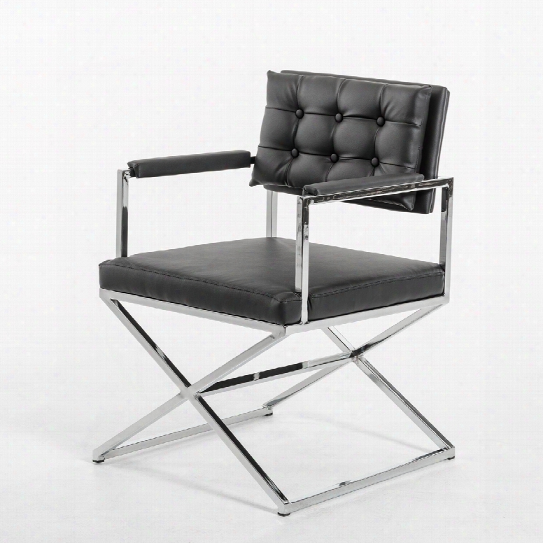 Modrest Cosme Mpdern Black Leatherette Dining Armchair