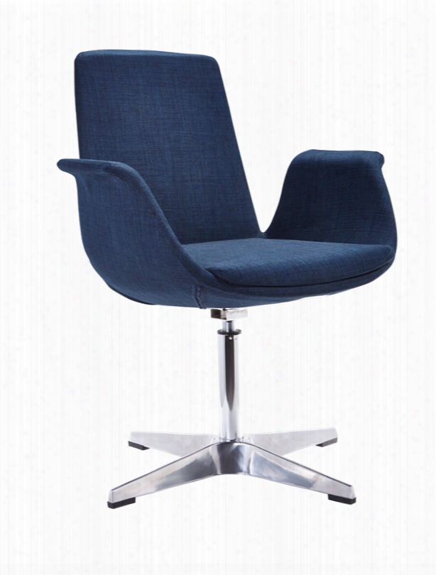 Modrest Dacia Modern Blue Fabric Accent Chair