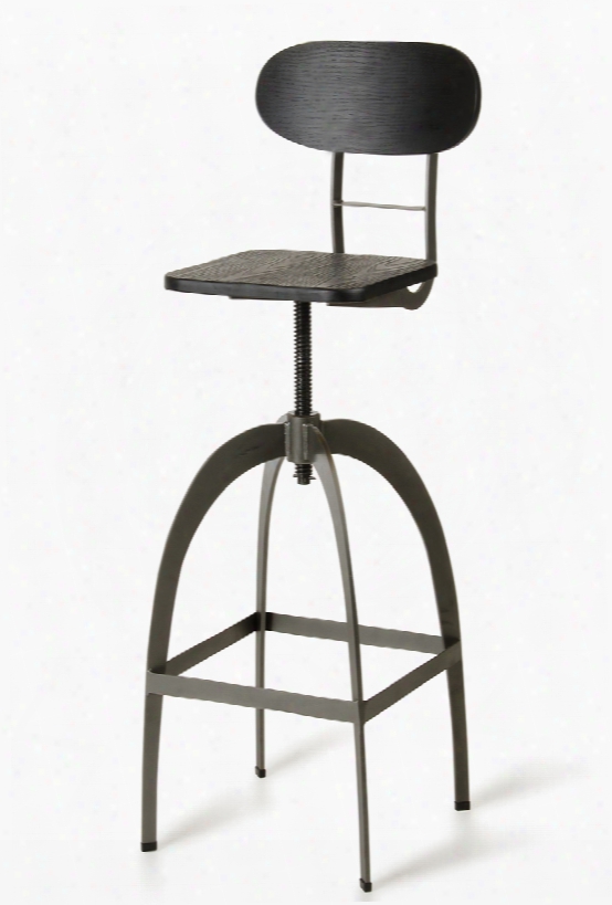 Modrest Elgin Modern Black & Gun Metal Bar Stool