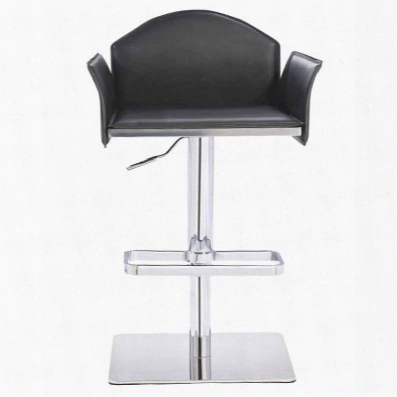 Modrest Emily Modern Black Eco-leather Bar Stool