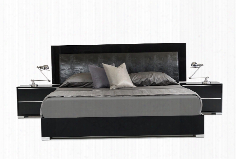 Modrest Grace Italian Modern Black Bed