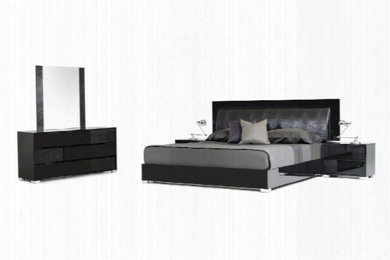 Modrest Grace Italian Modern Black Bedroom Set