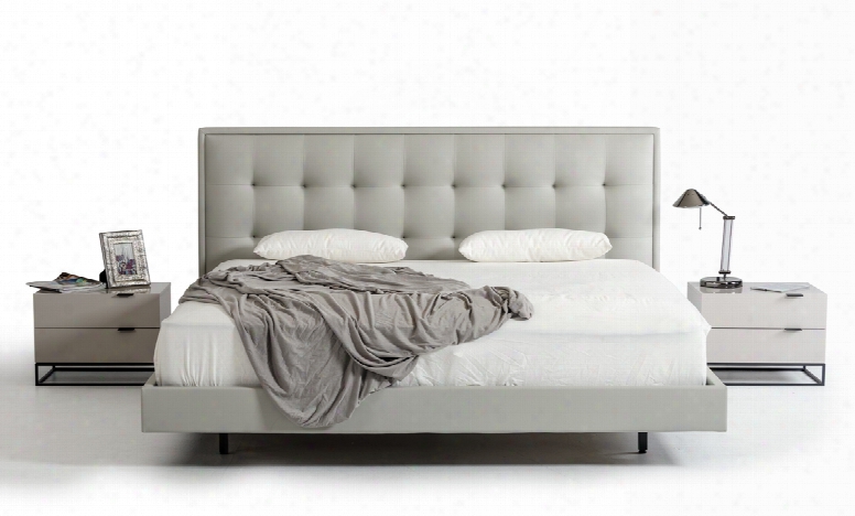 Modrest Hera Modern Grey Leathereette Bed