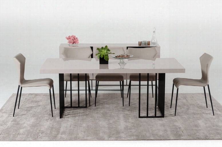 Modrest Hope Modern Grey Gloss Dining Table