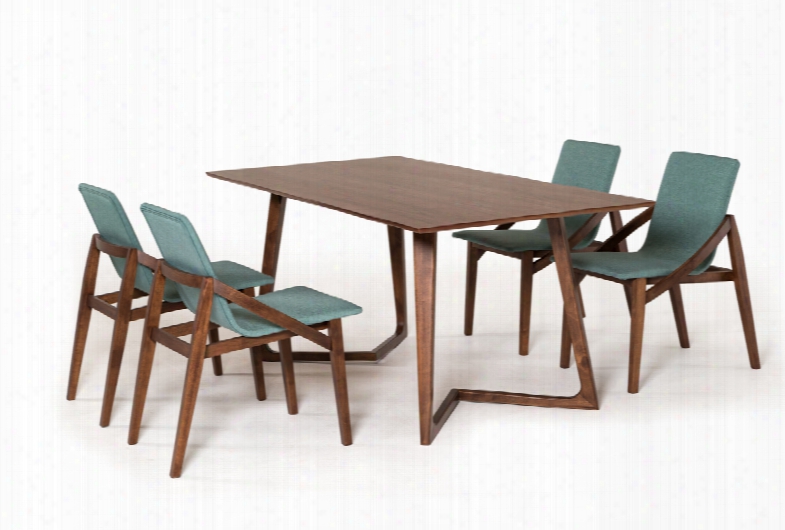 Modrest Jett Mid-century Walnut Dining Table