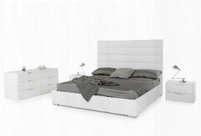 Modrest Kasia Modern White Leatherette Bed