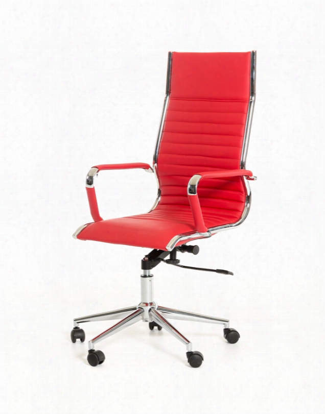 Modrest Madison Modern Red Leatherette Office Chair