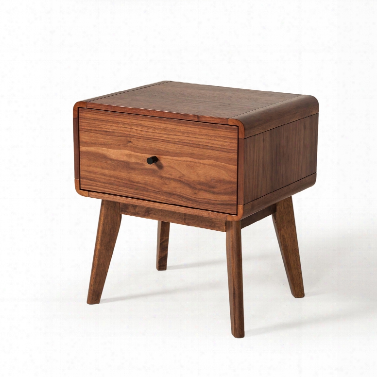 Modrest Marshall Mid-century Modern Walnut Nightstand