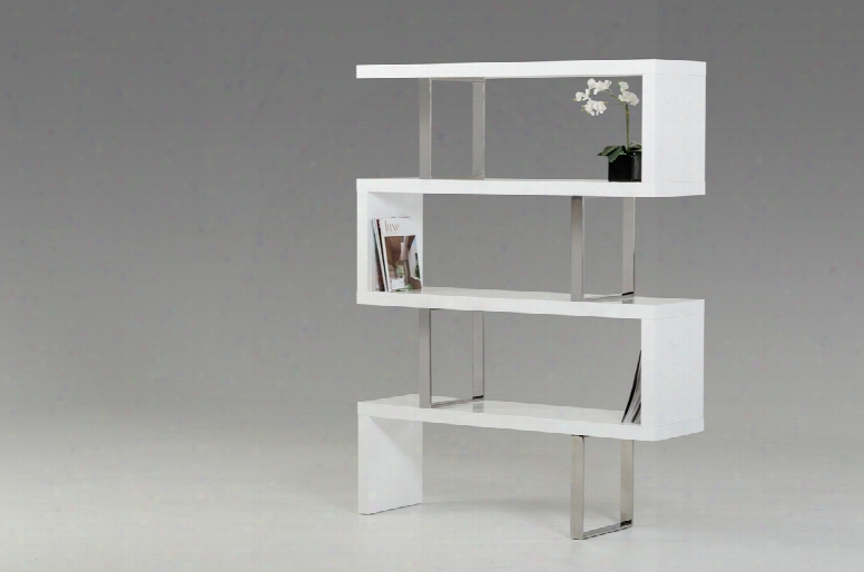 Modrest Maze Modern White High Gloss Bookcase