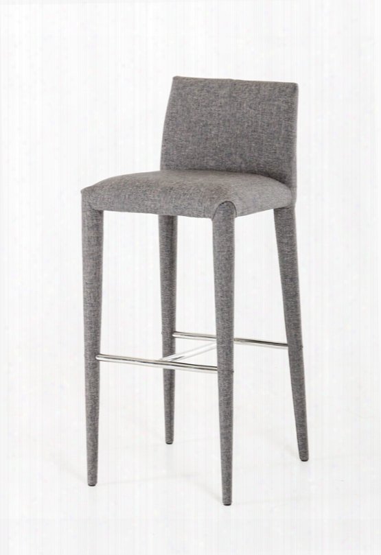 Modrest Medford Mid-century Grey Fabric Bar Stool