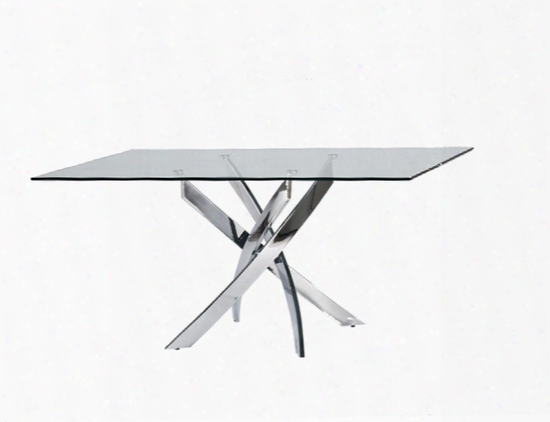 Modrest Pyrite Modern Rectangular Glass Dining Table