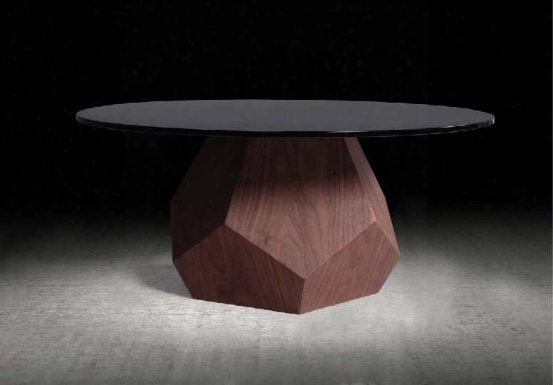 Modrest Rackham Mid-century Walnut & Smoked Glass Coffee Table