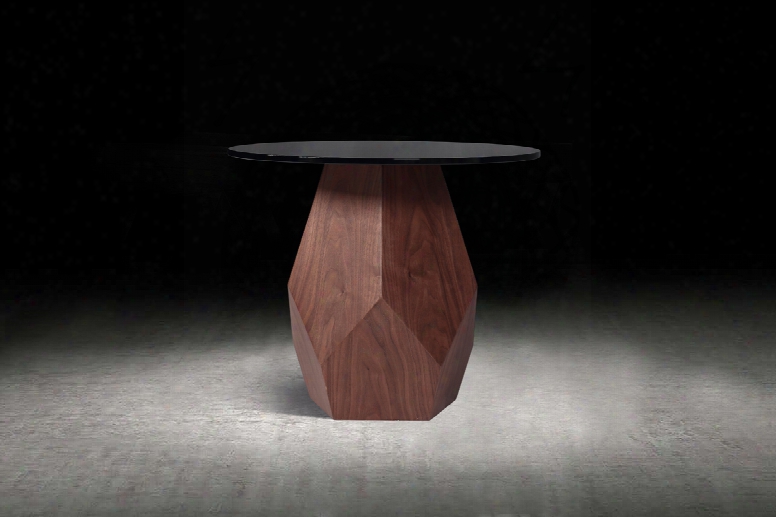 Modrest Rackham Mid-century Walnut & Smoked Glass End Table