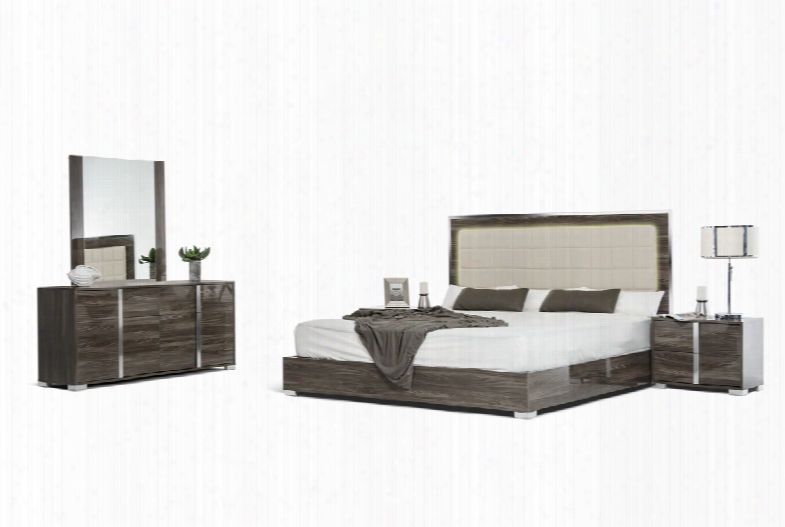 Modrest San Marino Modern Grey Bedroom Set