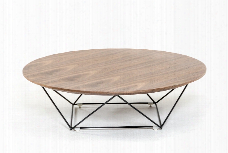 Modrest Spoke Modern Walnut Coffee Table