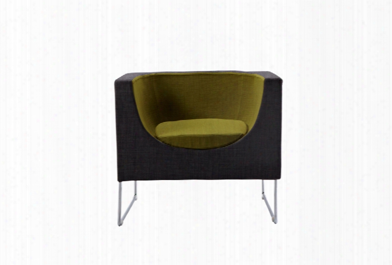Modrest Tulane Mid_century Grey & Green Accent Chair