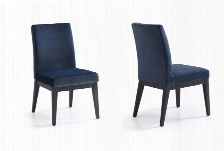 Modrest Wales Modern Blue & Smoked Ash Dining Chair (set Of 2)