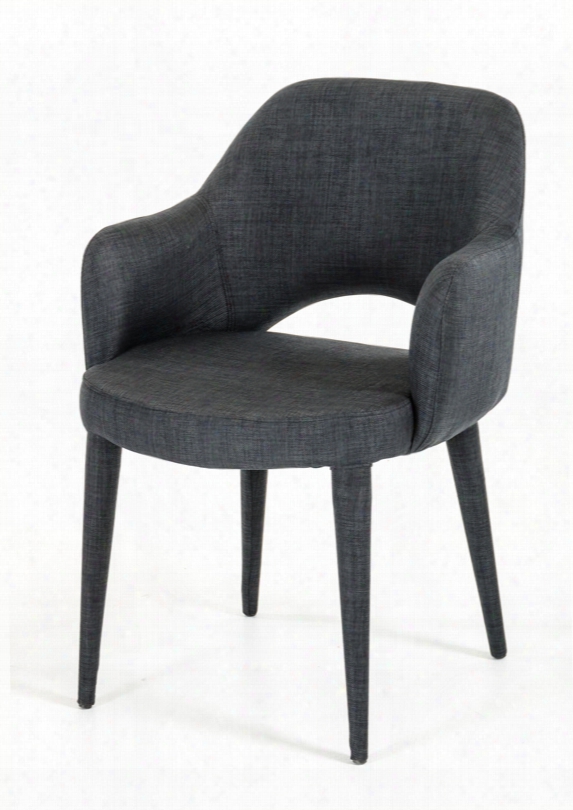 Modrest Williamette Mid-century Dark Grey Fabric Dining Chair