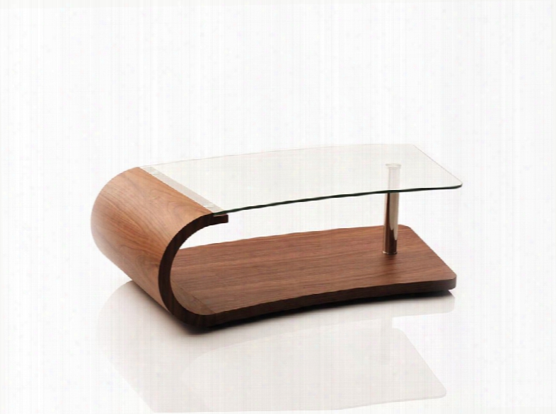 Modrest Wren Mid-century Walnut And Glass Coffee Table