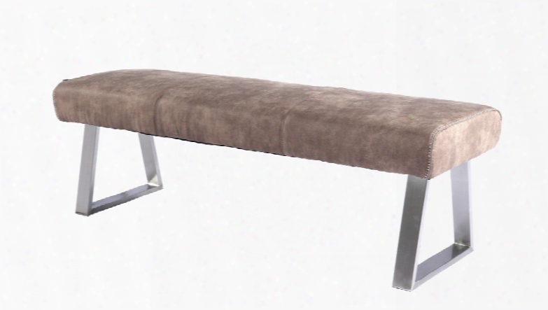 Modrest Zane Modern Brown Fabric Dining Bench