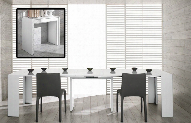 Morph Modern Ultra-compact Extendable White Dining Table