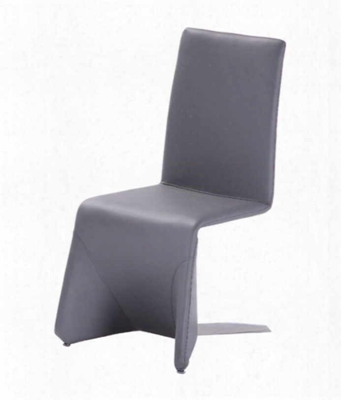 Nisse - Contemporary Grey Leatherette Dining Chair (set Of 2)
