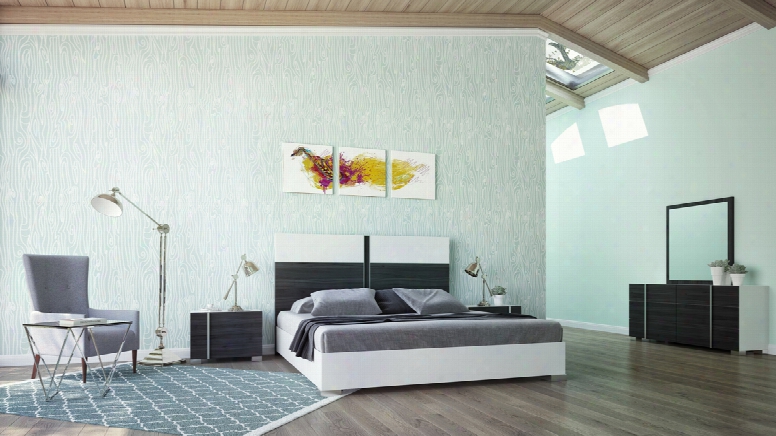 Nova Domus Corrado Italian Modern White & Grey Bedroom Set