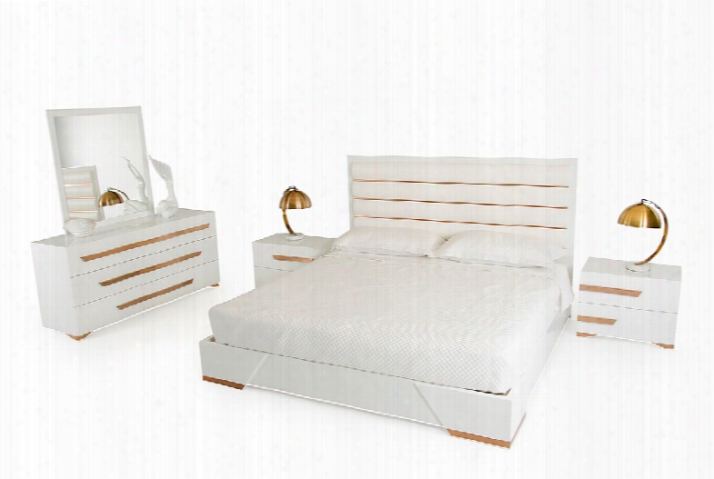 Nova Domus Juliet Italian Modern White & Rosegold Bedroom Set