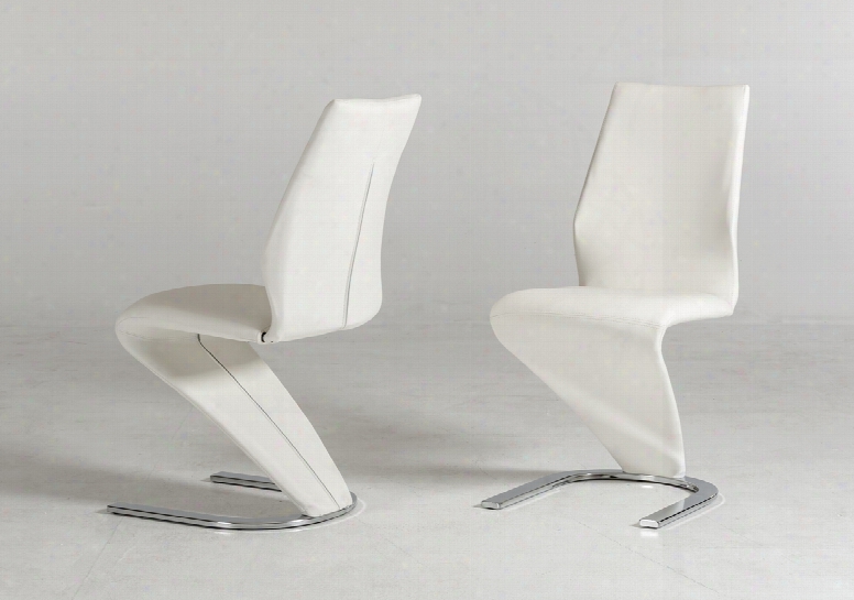 Penn - M Odern White Leatherette Dining Chair (set Of 2)