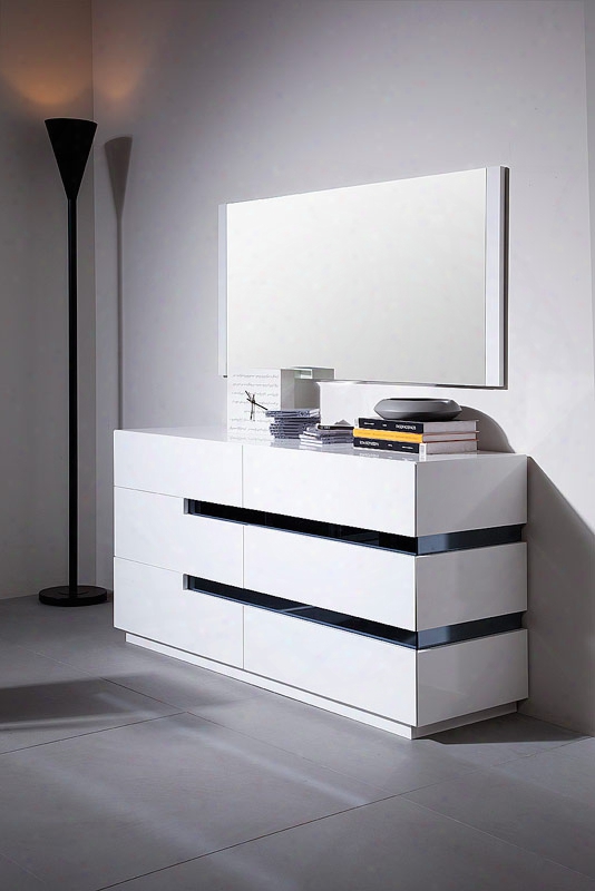 Polar Contemporary White Gloss Dresser