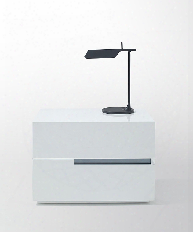 Polar Modern White Lacquer Nightstand