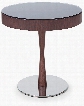 Jackson Modern Brown Oak Round End Table w/ Glass