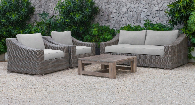 Renava Palisades Outdoor Beige Wicker Sofa Set