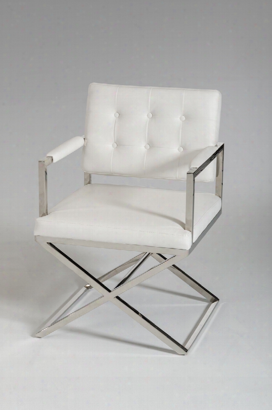 Spielberg Modern White Leatherette Dining Chair