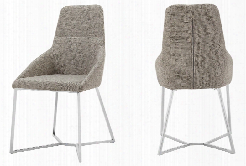 Stark - Modern Light Grey Fabric Dining Chair (set Of 2)