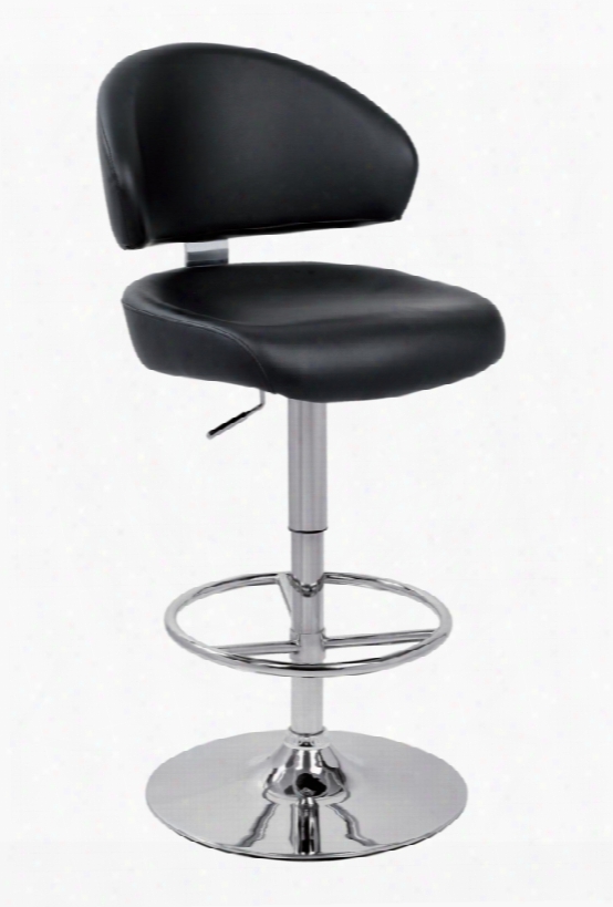 T1034 Eco-leather Black Contemporary Bar Stool