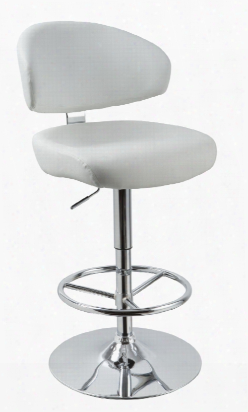 T1034 Eco-leather White Contemporary Bar Stool