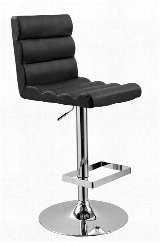 T1066 Eco-leather Black Contemporary Bar Stool