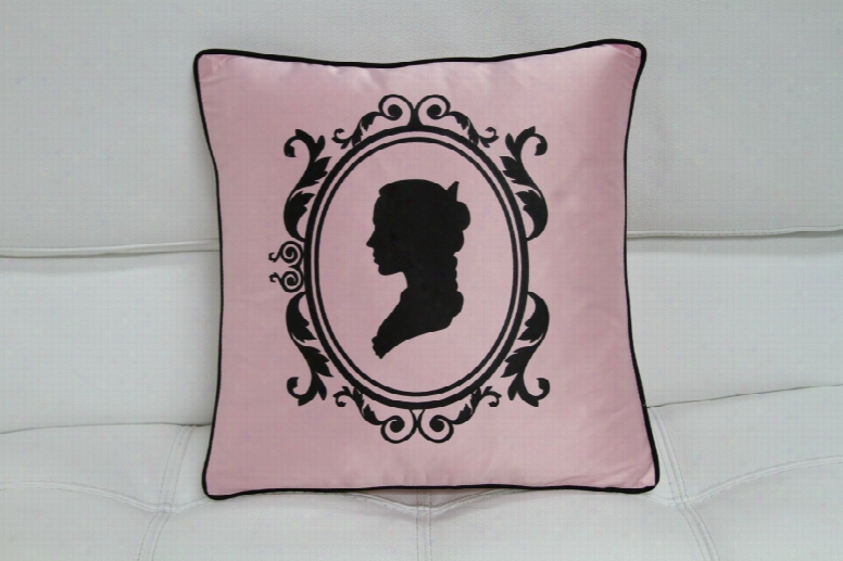 Transitional Pink And Black Print Throw Pillow