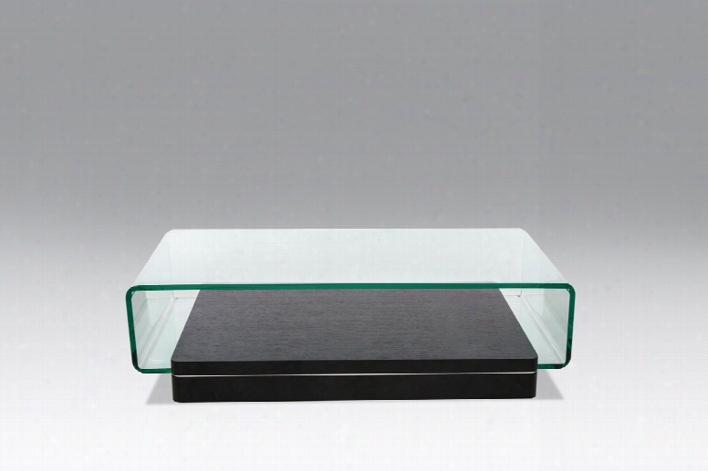 Vitro Modern Glass And Oak Coffee Table