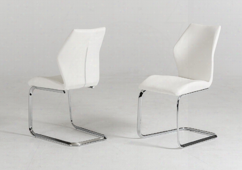 Welles - Modern White Leatherette Dining Chair (set Of 2)