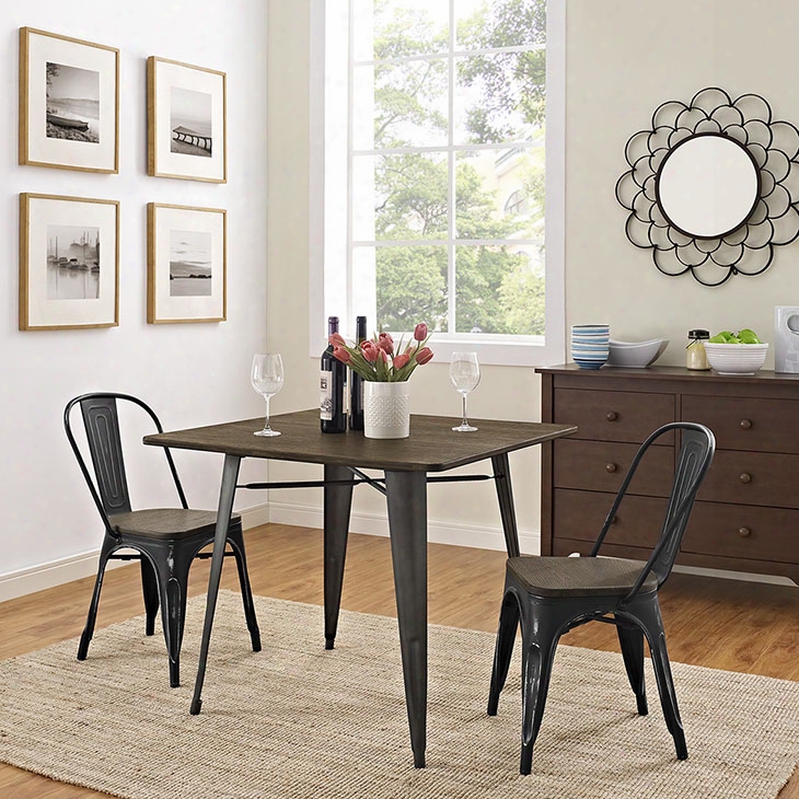 Alacrity 36" Square Wood Dining Table In Brown