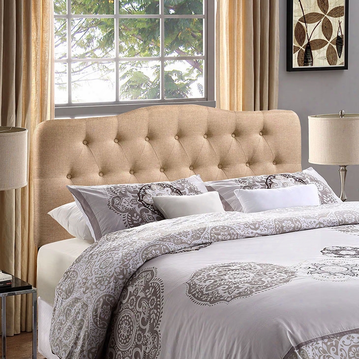 Annabel Full Fabric Headboard In Beige