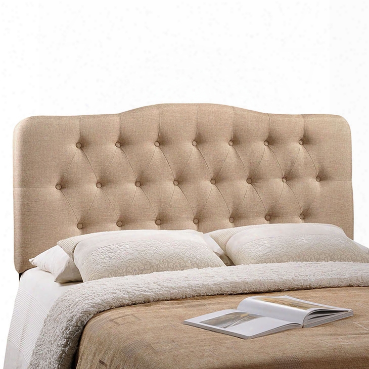 Annabel Queen Fabric Headboard In Beige