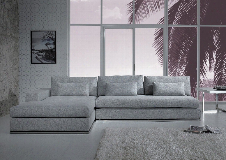 Ashfield Modern Light Grey Fabric Sectional Sofa