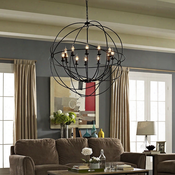 Atom 39.5" Chandelier In Brown