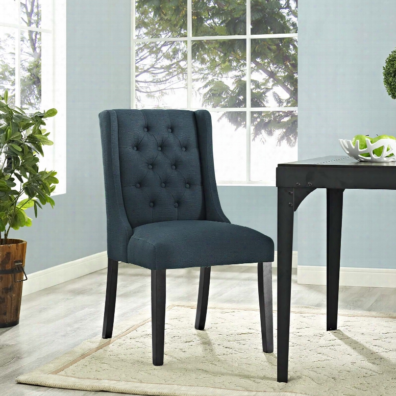 Baronet Fabric Dining Chair In Azure